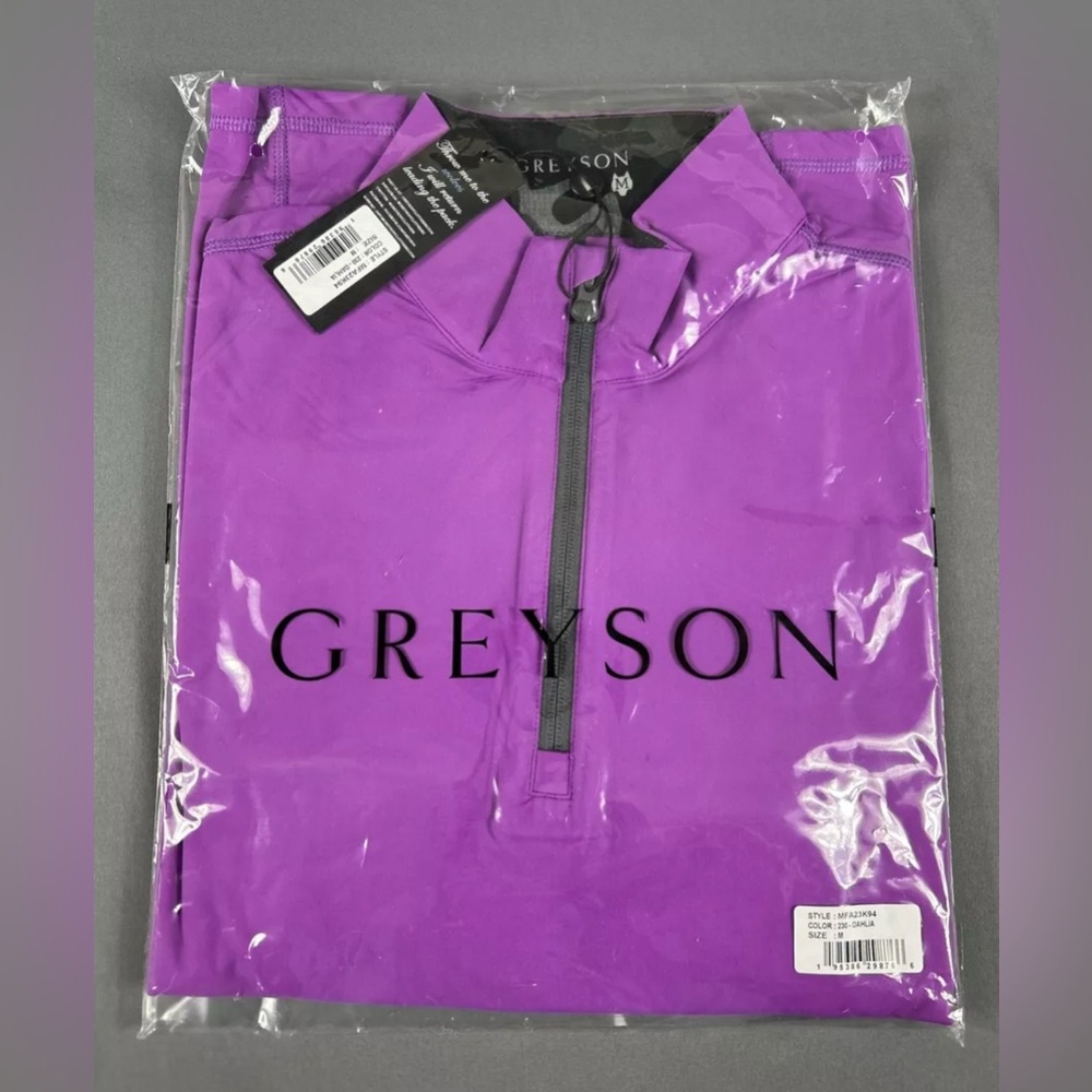 Greyson Golf Pullover Tate 1/4 Zip Medium Dahlia Purple Polyamide Spandex